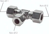 Trójnik hydrauliczny redukcyjny 22L-15L-22 L stal nierdzewna