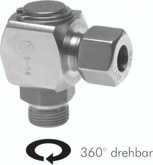 Przyłączka kątowa hydrauliczna obrotowa HD 6 L M10x1