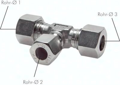 Trójnik hydrauliczny redukcyjny 10L-8L-10 L stal nierdzewna