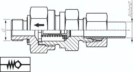 Zawór zwrotny hydrauliczny 6 S G1/4 stal nierdzewna (NC)