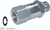 Złączka prosta obrotowa hydrauliczna G3/8 stal nierdzewna
