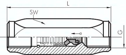 Zawór zwrotny hydrauliczny G1 PN 250 stal nierdzewna