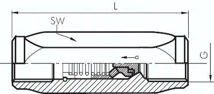 Zawór zwrotny hydrauliczny G1-1/4 PN 250 stal nierdzewna