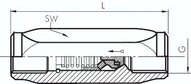 Zawór zwrotny hydrauliczny G1-1/4 PN 250 stal nierdzewna