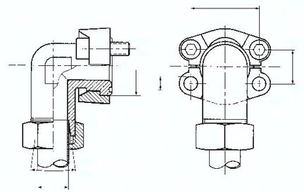 Kątowe złącze kołnierzowe 3/4-SAE 6000 PSI 25 S