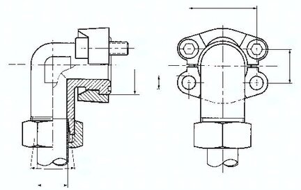 Kątowe złącze kołnierzowe 11/4-SAE 3000 PSI 35 L