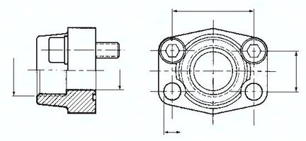 Kołnierz hydrauliczny gw.wew. 11/2-SAE 3000 PSI G1 1/4
