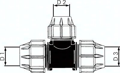 Trójnik redukcyjny PEX, PP 32-25-32