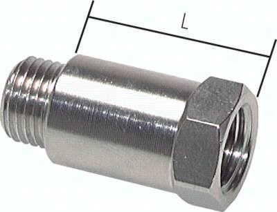 Przedłużka gwintowa, G1/2-22 mm, 16 bar, mosiądz niklowany