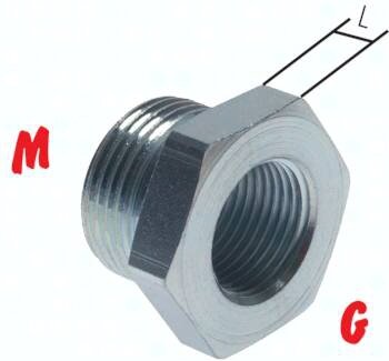 Złączka redukcyjna M22x1,5GZ-G3/8(GW), stal ocynkowana