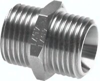 Nypel gwintowany, G 2"-G 2", 40 bar, stal nierdzewna
