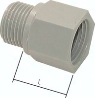 Przedłużka gwintowa, G 1 1/4"-30mm, PVDF