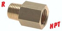 Złączka redukcyjna, R1/4(GZ)-NPT 1/4"(GW), 16 bar, mosiądz