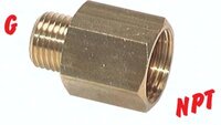 Złączka redukcyjna, G3/8(GZ)-NPT 3/8"(GW), 16 bar, mosiądz
