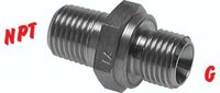 Nypel gwintowany, G 1 1/2"-NPT 1 1/2", stal nierdzewna