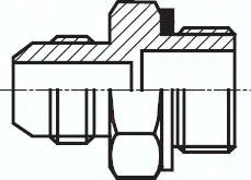 Nypel gwintowany, G3/8-UNF 1/2"-20(JIC), stal ocynkowana