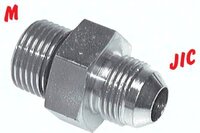 Nypel gwintowany, M20x1,5-UNF 7/8"-14(JIC), stal ocynkowana