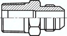 Nypel gwintowany, NPT 3/8"-UNF 9/16"-18(JIC), stal ocynkowana