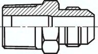 Nypel gwintowany, NPT 1/2"-UNF 7/8"-14(JIC), stal ocynkowana