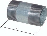 Nypel gwintowany, rurowy, R 2 1/2"-80mm, 50 bar, rura stalowa St37 ocynkowana