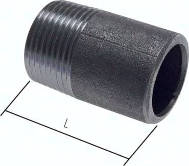 Nypel gwintowany, do wspawania, R 4"-60mm-114,3 (4"), 50 bar, St37, stal