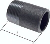 Nypel gwintowany, do wspawania, R 4"-120mm-114,3 (4"), 50 bar, St37, stal
