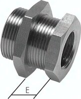 Złączka grodziowa, G 1 1/2"-M54x2, 40 bar, stal nierdzewna