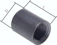 Mufa gwintowana do wspawania, Rp 2"-56,0mm, St37-2 (DIN2986)