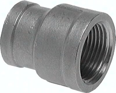Mufa gwintowana okrągła, Rp 1 1/4"-Rp 3/4", 16 bar, stal nierdzewna