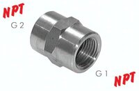 Mufa gwintowana wysokociśnień.,NPT 1/2"-NPT 1/2", stal nierdzewna