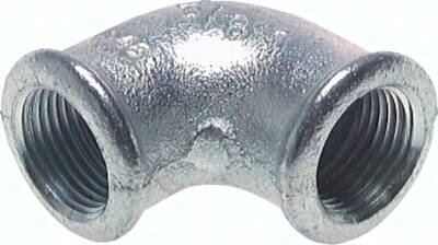 Kolano gwintowane 90°, Rp 3/4"(GW), 25 bar, żeliwo cynkowane