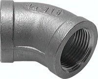 Kolano gwintowane 45°, Rp 1"(GW), 10 bar, stal nierdzewna