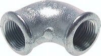 Kolano gwintowane 90°, Rp 1/2" / Rp 3/8"(GW), 25 bar, żeliwo cynkowane