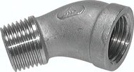 Kolano gwintowane 45°, Rp 2"(GW)-R 2"(GZ), 16 bar, stal nierdzewna