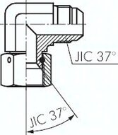 Kolano gwintowane 90°, UNF 7/16"-20 (JIC), stal nierdzewna
