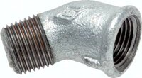 Kolano gwintowane 45°, Rp 3/8"(GW)-R3/8(GZ), 25 bar, żeliwo