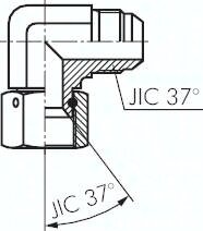 Kolano gwintowane 90°, UNF 3/4"-16 (JIC), stal ocynkowana