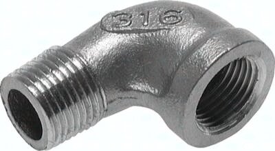 Kolano gwintowane 90°, NPT 1"(GW)-NPT 1"(GZ), 16 bar, stal nierdzewna