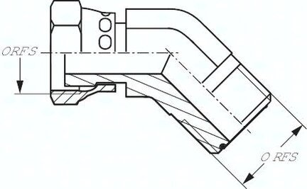 Kolano ORFS-45° UNF 9/16"-18(GW/GZ)