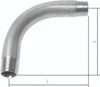 Kolano 90°, łukowe, R 1 1/4"(GZ), 25 bar, żeliwo cynkowane