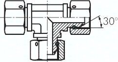 Trójnik gwintowany T, z nakrętkami obrotowymi, stożek 60°, G 1 1/4"(GW), stal ocynkowana