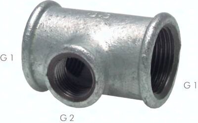 Trójnik Rp 4"-Rp 3"-Rp 4"(GW), 25 bar, żeliwo cynkowane