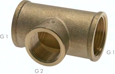 Trójnik Rp 1/2"-Rp 3/8"-Rp 1/2"(GW), 16 bar, mosiądz