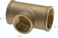 Trójnik Rp 1/2"-Rp 3/8"-Rp 1/2"(GW), 16 bar, mosiądz