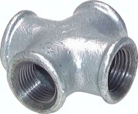 Czwórnik Rp 1/2"(GW), 25 bar, żeliwo cynkowane