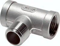 Trójnik gwintowany, Rp 1/8"(GW)-R1/8(GZ), 16 bar, stal nierdzewna