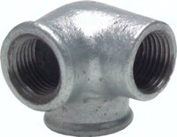 Trójnik gwintowany, kątowy, 3xRp 1 1/2"(GW), żeliwo cynkowane
