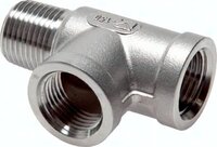 Trójnik gwintowany T, Rp 3/4"(GW)-R3/4(GZ), 16 bar, stal nierdzewna
