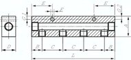 Listwa rozdzielająca, 2xG3/8-3xG1/8, aluminium anodowane