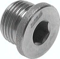 Korek gwintowany z kołnierzem, pod imbus, G 1 1/2" 40 bar, stal nierdzewna